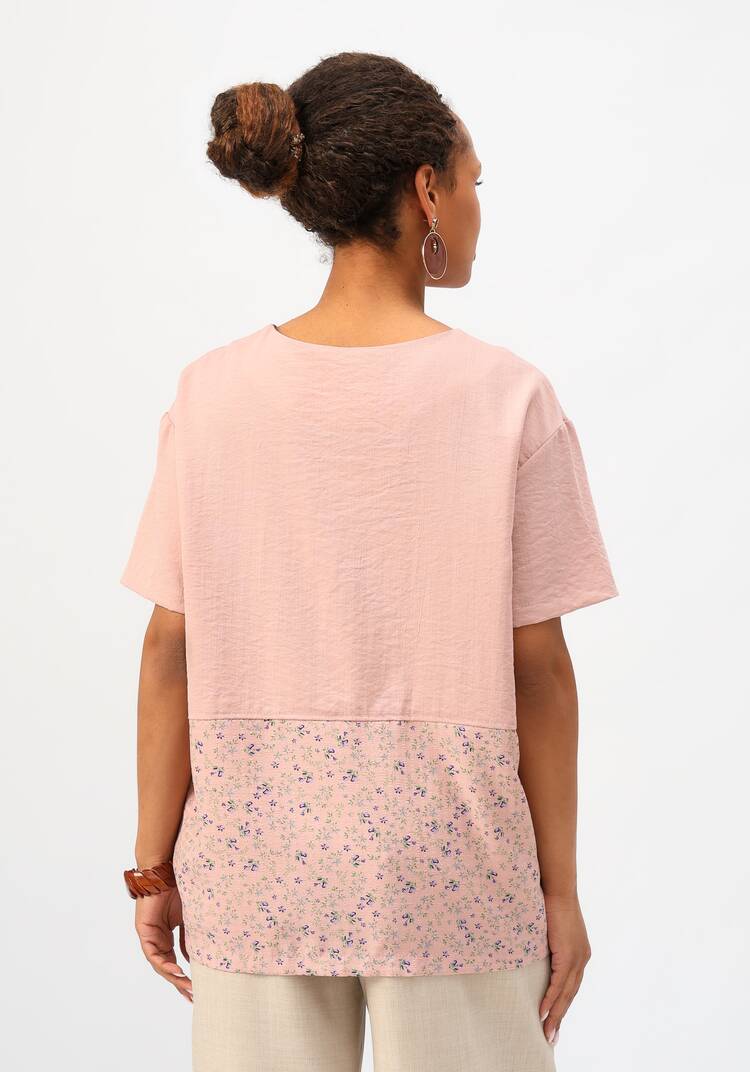 Блуза свободного кроя с дизайнерским кроем шир.  750, рис. 3