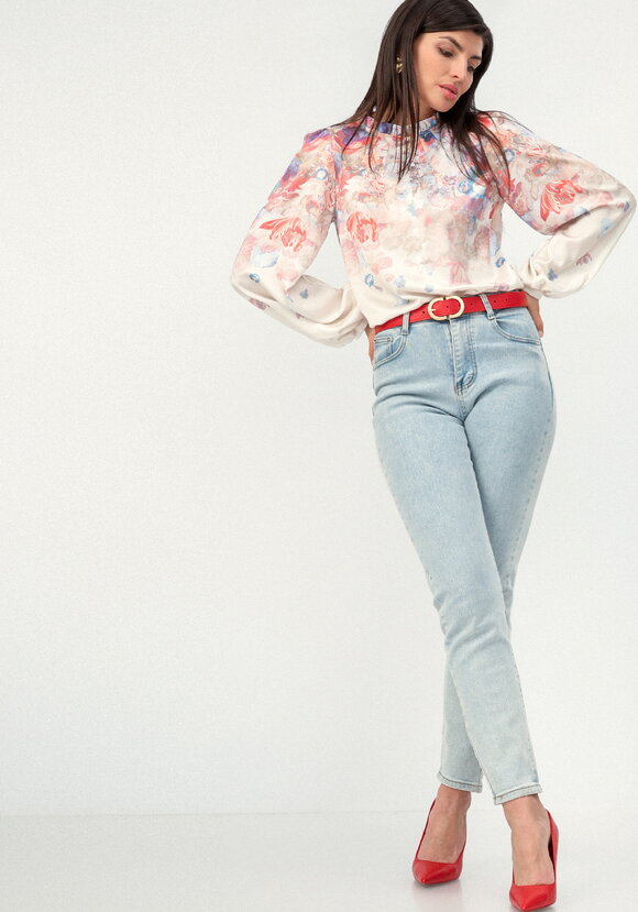 Блуза из принтованного искусственного шёлка шир.  580, рис. 8