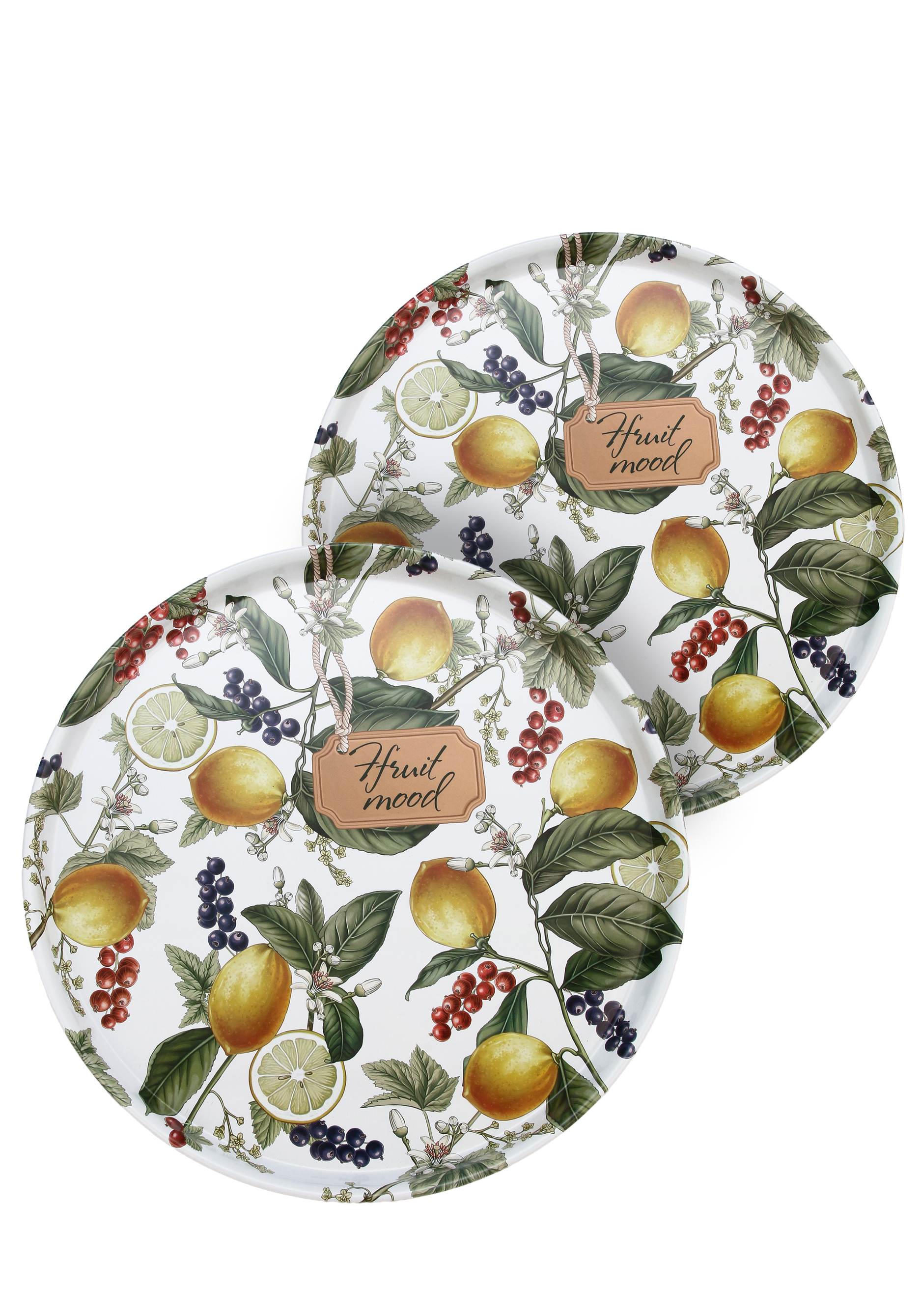 Подносы сервировочные круглые, 2 шт.