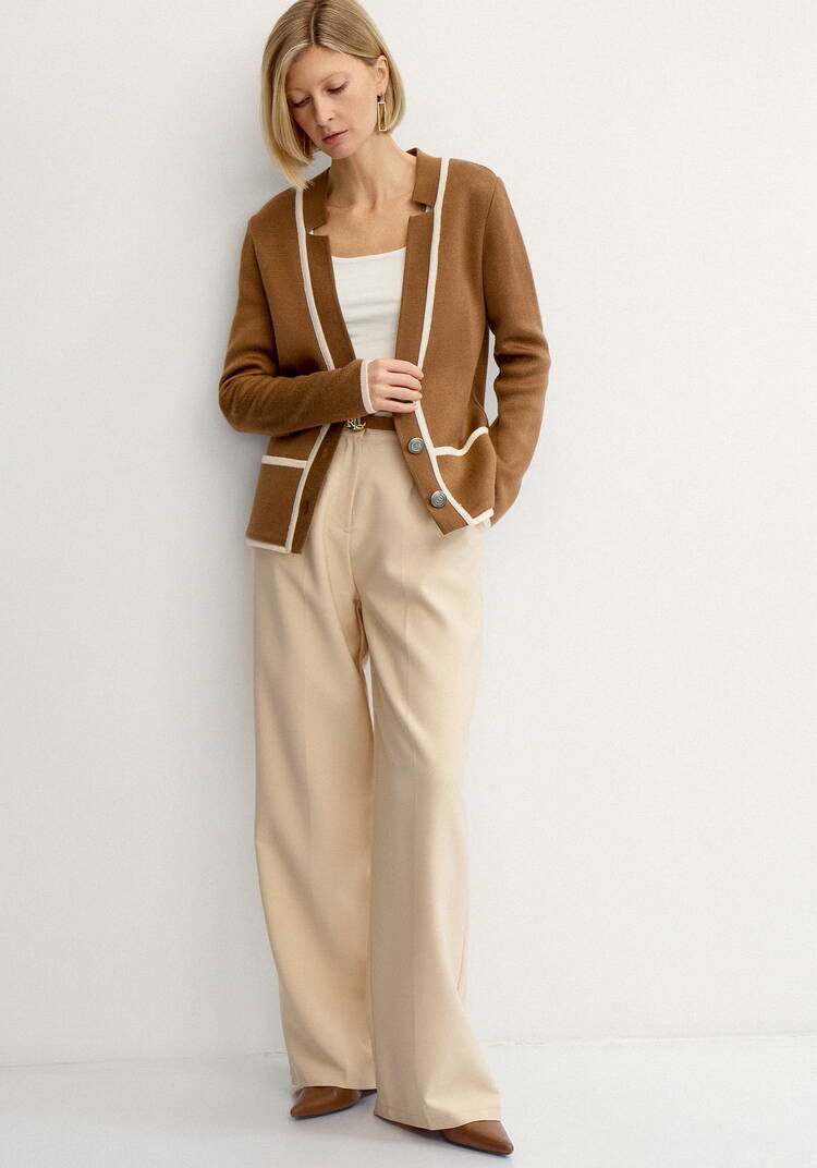 Жакет женский с контрастным кантом шир.  750, рис. 3