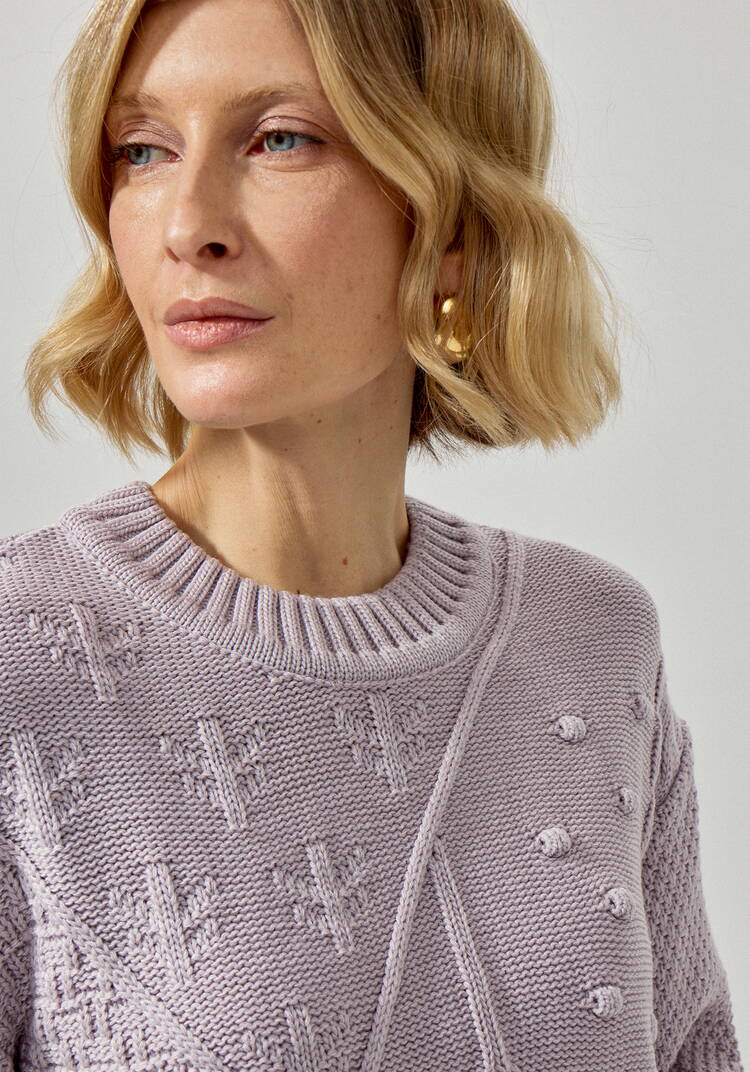 Джемпер с комбинированным фактурным рисунком шир.  750, рис. 22