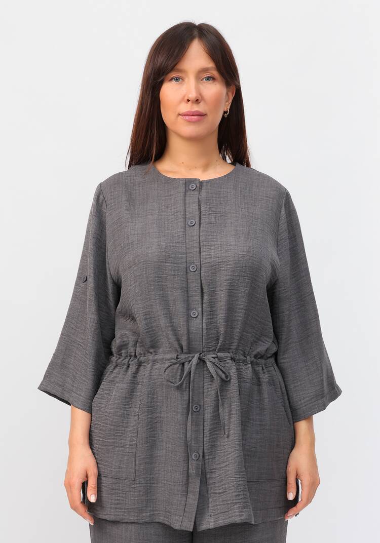 Кардиган на пуговицах с кулиской по талии шир.  750, рис. 52