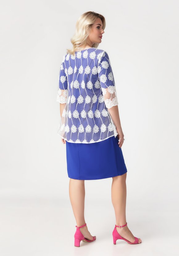 Платье двойка с гипюровой накидкой шир.  580, рис. 10