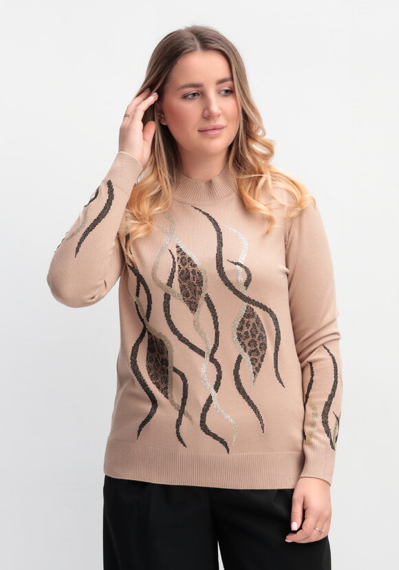 Джемпер с абстракцией на рукавах и полочке шир.  580, рис. 6