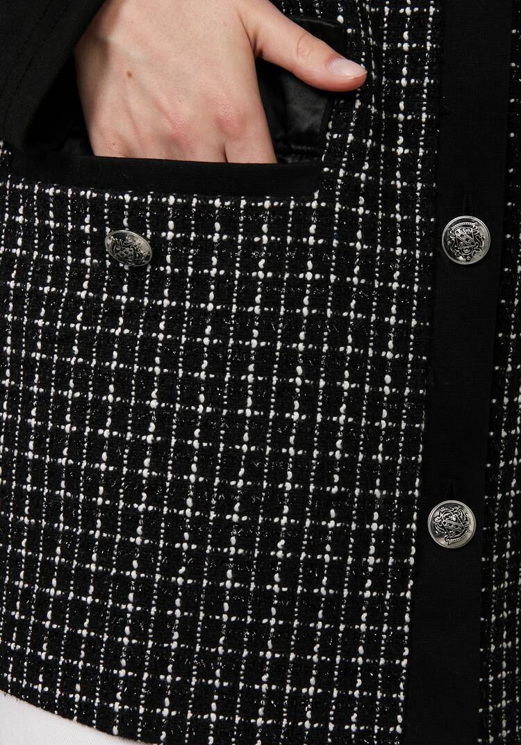 Пиджак на пуговицах с контрастными рукавами шир.  750, рис. 6