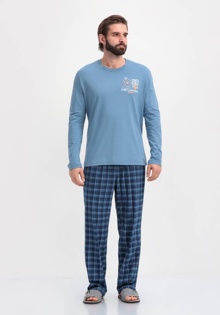 Костюм домашний с принтом на лонгсливе шир.  750, рис. 4