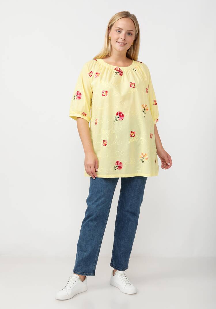 Блуза свободного кроя с цветочной вышивкой шир.  750, рис. 12