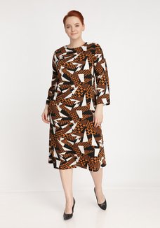 Платье с ярким геометрическим принтом