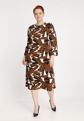 Платье с ярким геометрическим принтом