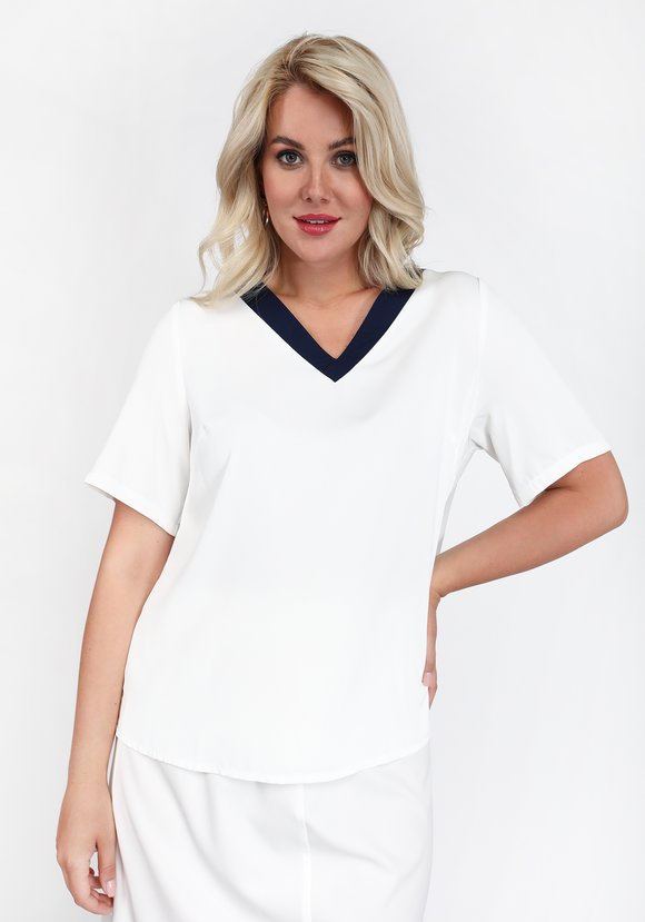 Блузка с контрастной планкой шир.  580, рис. 3