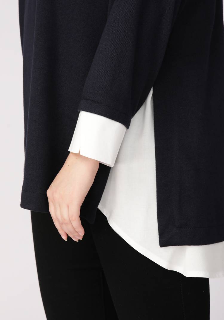 Туника свободная с контрастными вставками шир.  750, рис. 5