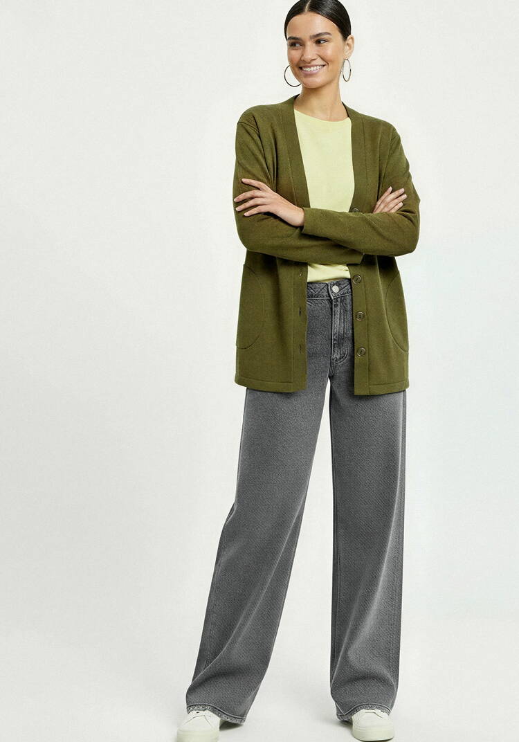 Кардиган на пуговицах утепленный шир.  750, рис. 44