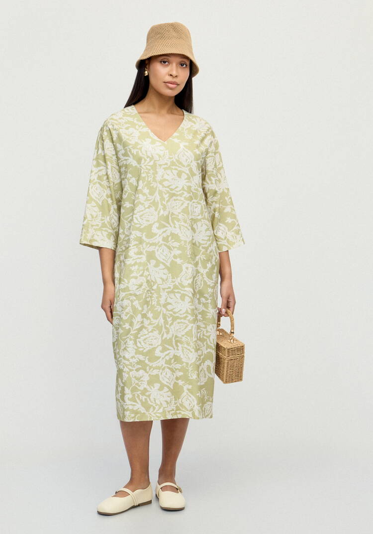 Платье изо льна Танцующая на ветру шир.  750, рис. 8