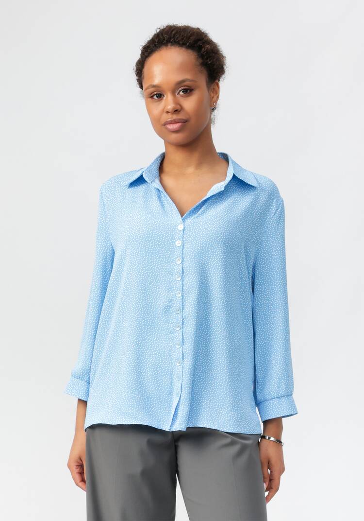 Блуза в горох с декоративными пуговицами шир.  750, рис. 14