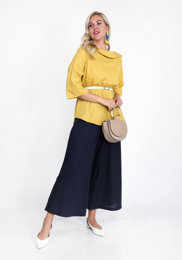 Блуза с декоративным воротом шир.  580, рис. 1