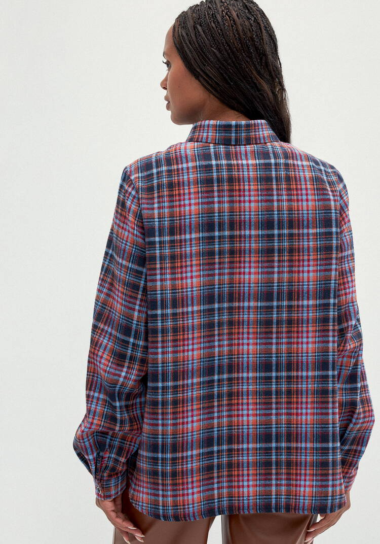 Рубашка в клетку с принтом шир.  750, рис. 11