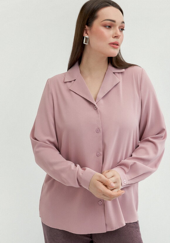 Блуза с отложным воротником с пуговицами шир.  580, рис. 16