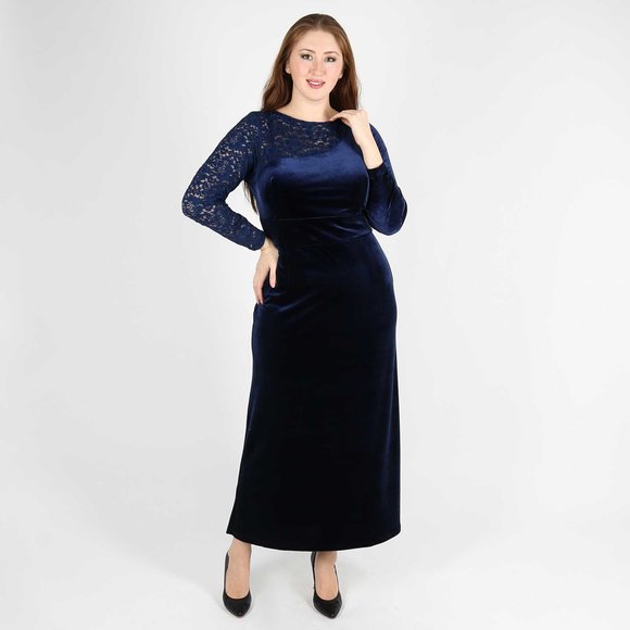 Платье-макси с гипюровой вставкой шир.  580, рис. 10