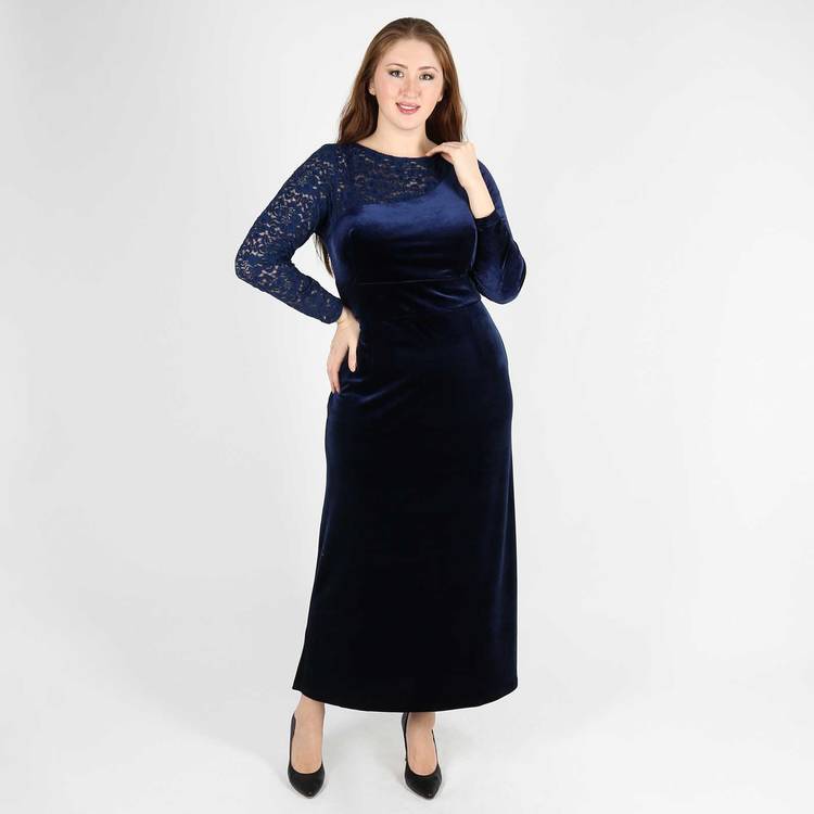 Платье-макси с гипюровой вставкой шир.  750, рис. 10