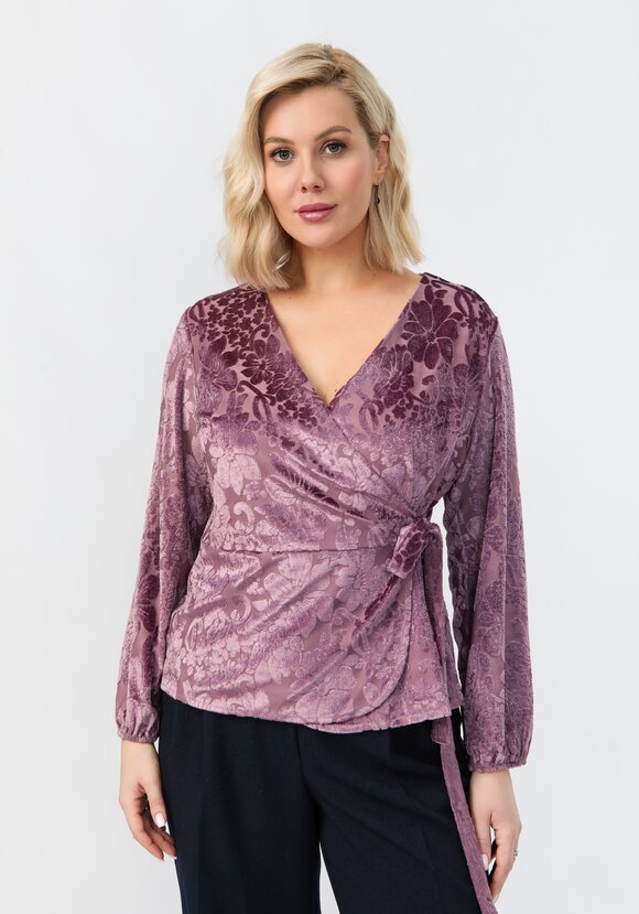 Блуза с цветочным принтом из бархата шир.  580, рис. 11