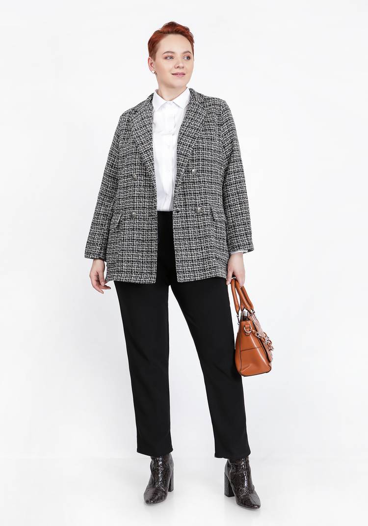 Пиджак женский двубортный твидовый шир.  750, рис. 5