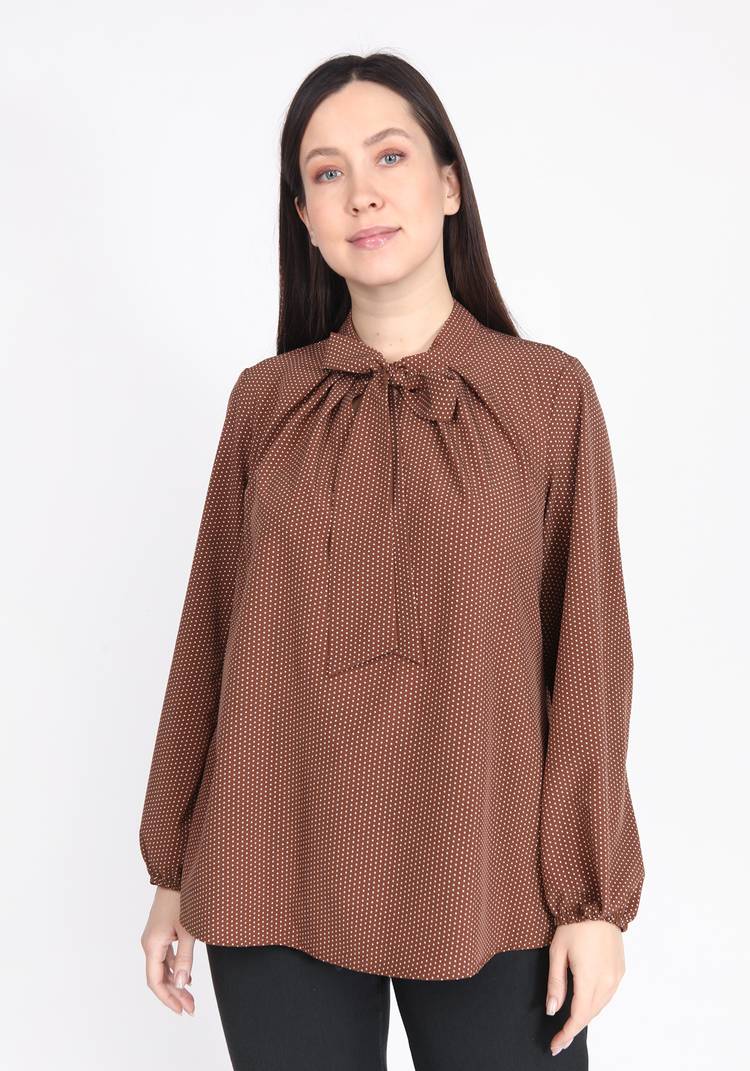 Блуза в горошек с бантом шир.  750, рис. 4