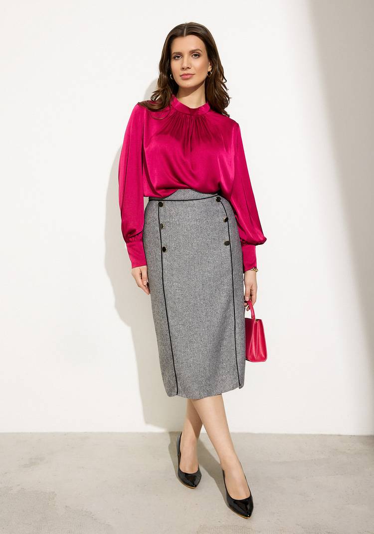 Юбка с отделкой кантом и пуговицами шир.  750, рис. 5