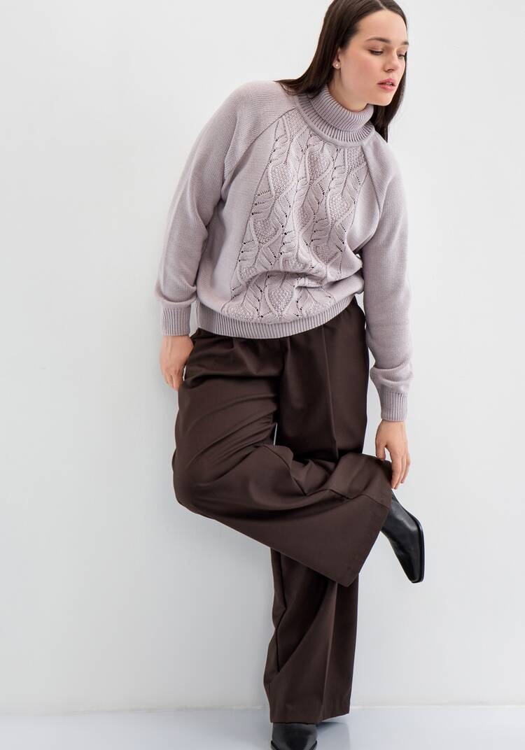 Свитер с ажурным рисунком шир.  750, рис. 27