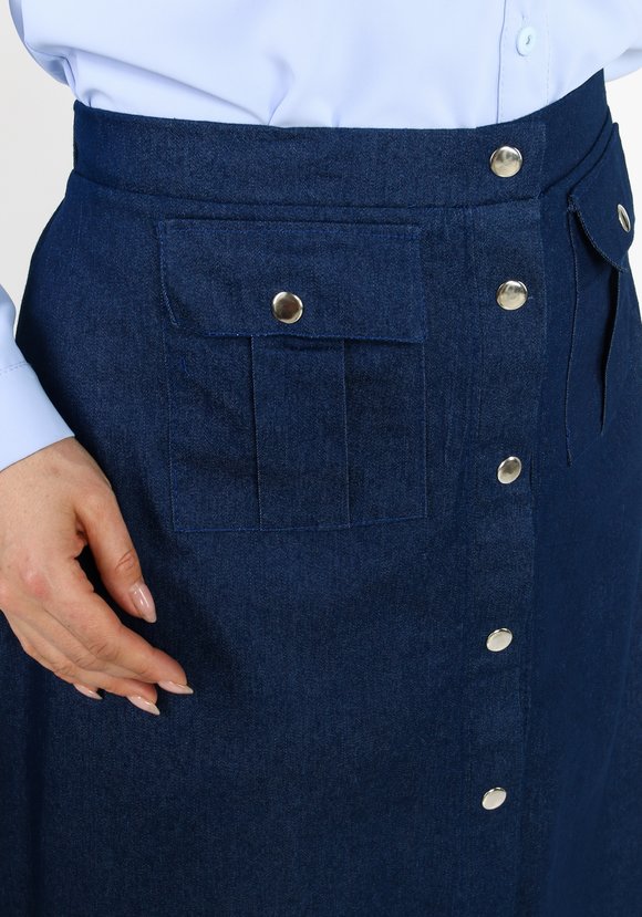 Юбка джинсовая с карманами шир.  580, рис. 13