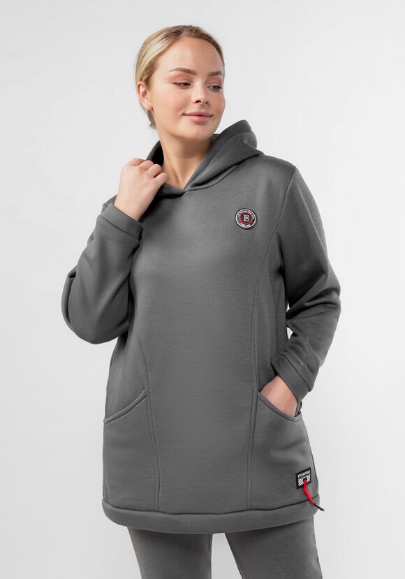 Толстовка удлиненная с капюшоном шир.  580, рис. 1