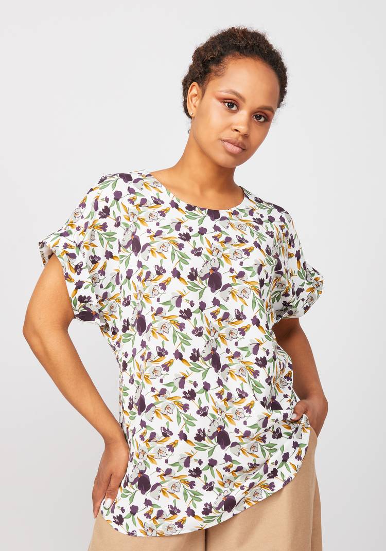 Блуза с цветочным принтом Александрина шир.  750, рис. 6