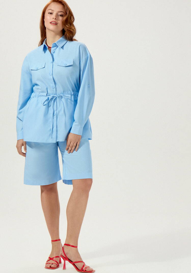 Рубашка изо льна на кулиске шир.  750, рис. 7