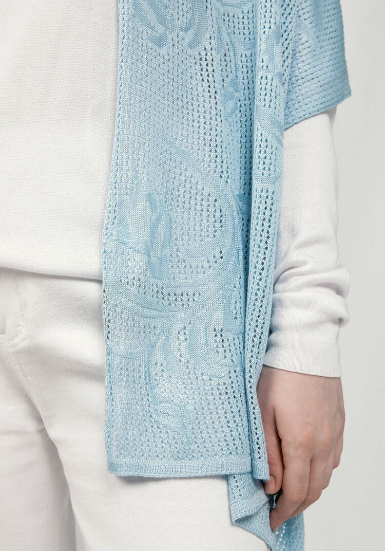 Палантин ажурный из натуральной шерсти шир.  750, рис. 24