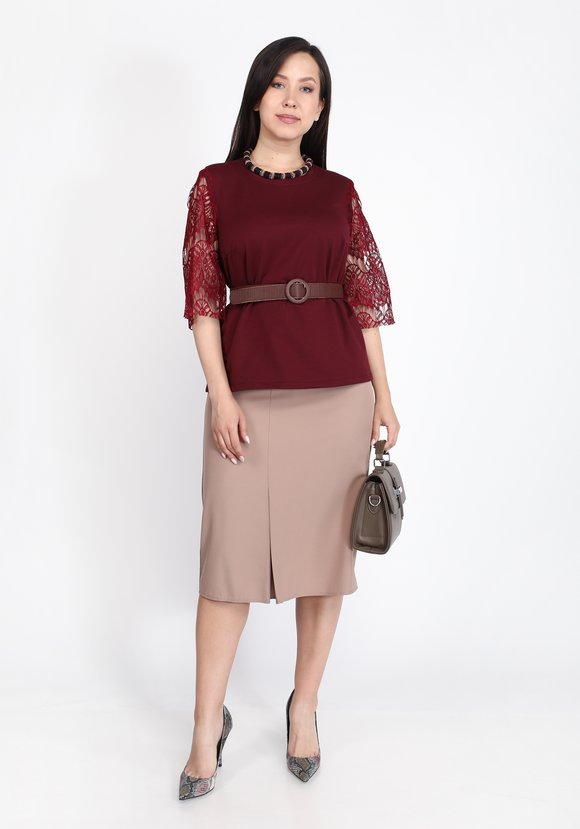 Топ-блуза с кружевным рукавом шир.  580, рис. 13