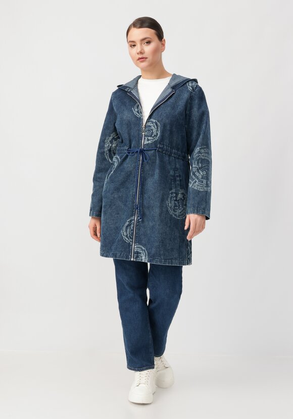 Джинсовая куртка удлиненная шир.  580, рис. 7
