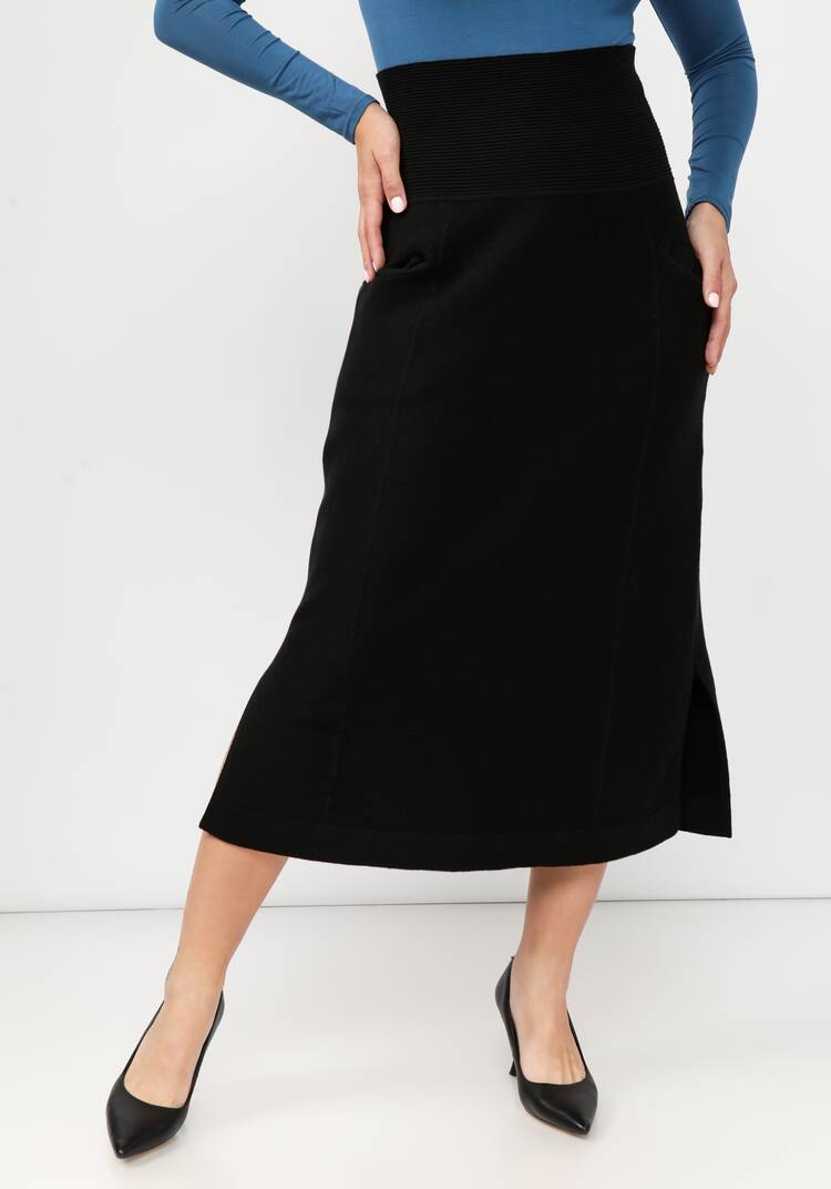 Юбка вязаная с высоким поясом шир.  750, рис. 9