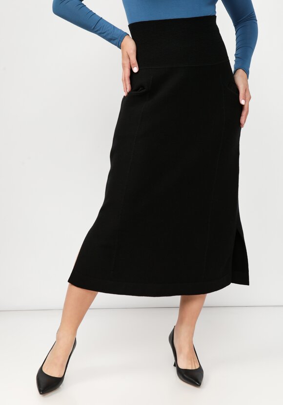 Юбка вязаная с высоким поясом шир.  580, рис. 9