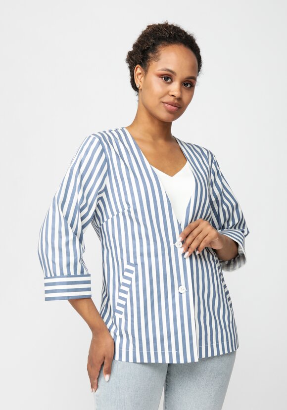 Пиджак в полоску с укороченным рукавом шир.  580, рис. 1