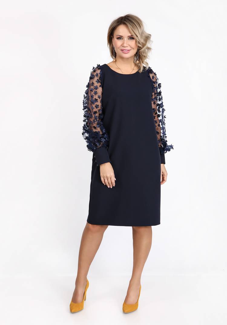 Платье коктейльное из комбинированной ткани шир.  750, рис. 5