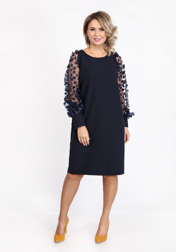 Платье коктейльное из комбинированной ткани шир.  580, рис. 5