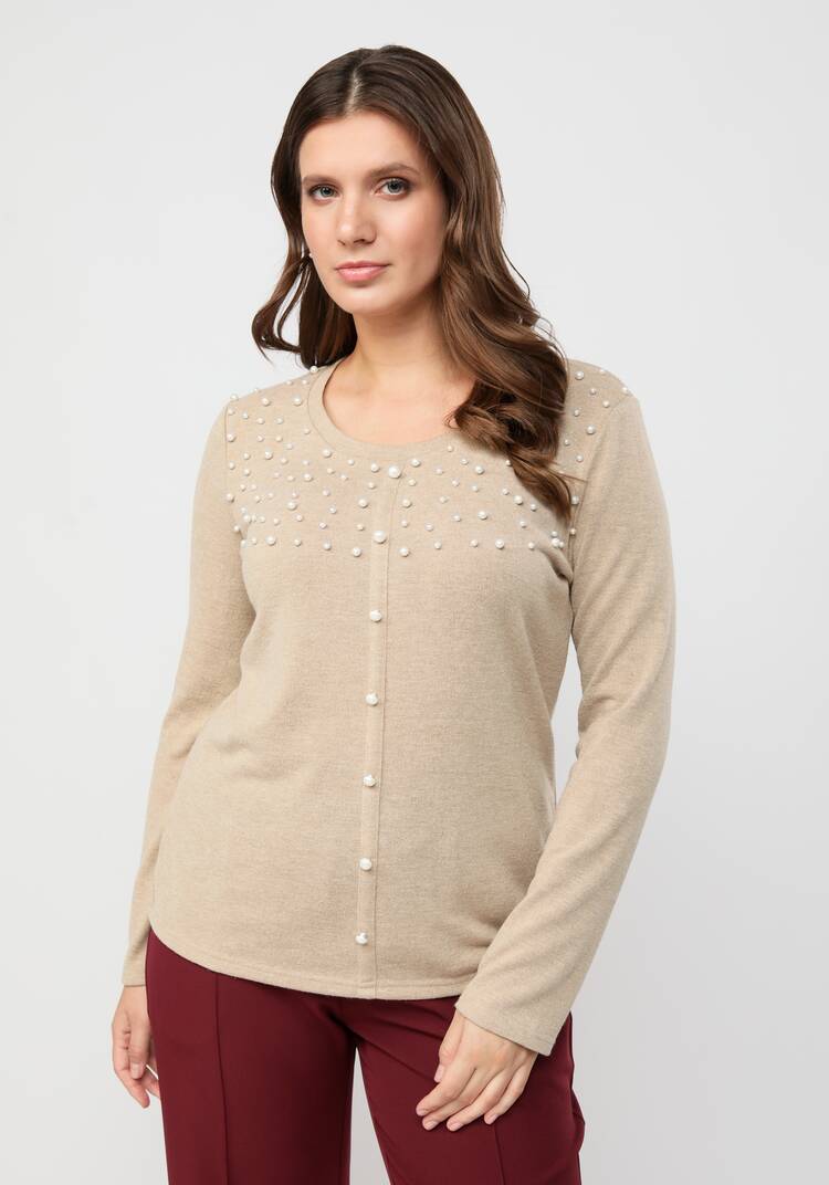 Джемпер с жемчугом шир.  750, рис. 8