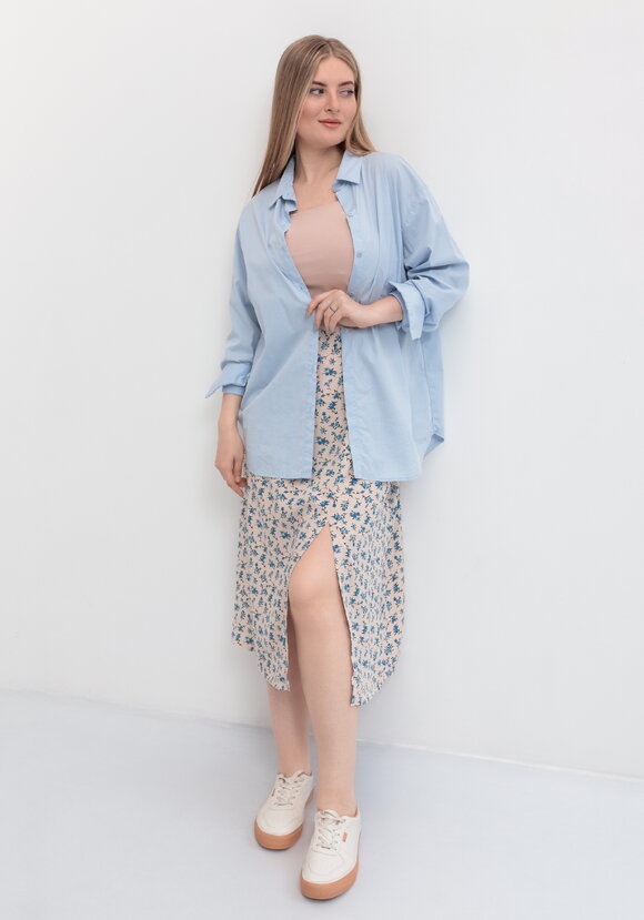 Юбка свободная с широким поясом на резинке шир.  580, рис. 14