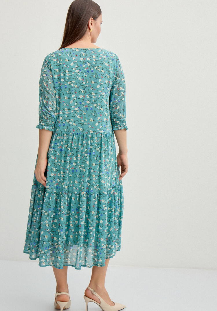 Платье миди из шифона с принтом шир.  750, рис. 31