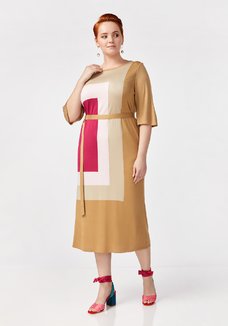 Платье с принтом коллор блок