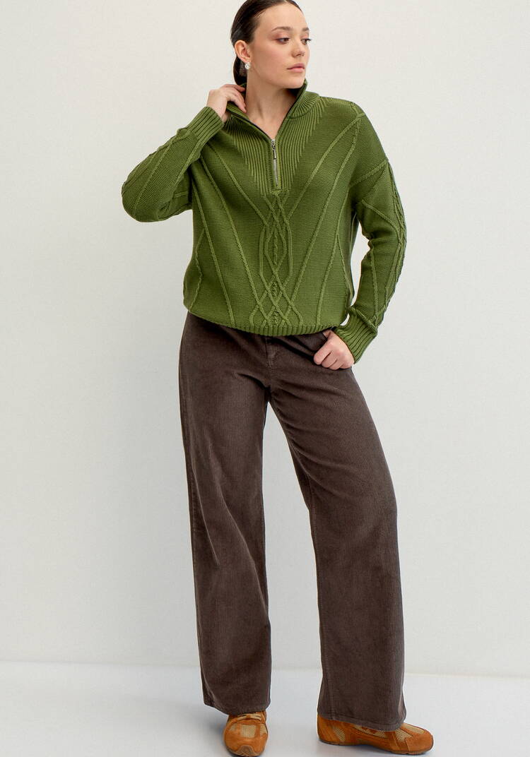 Свитер с фактурным рисунком на молнии шир.  750, рис. 7