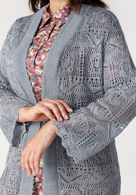 Кардиган Ажурное мгновение шир.  580, рис. 19
