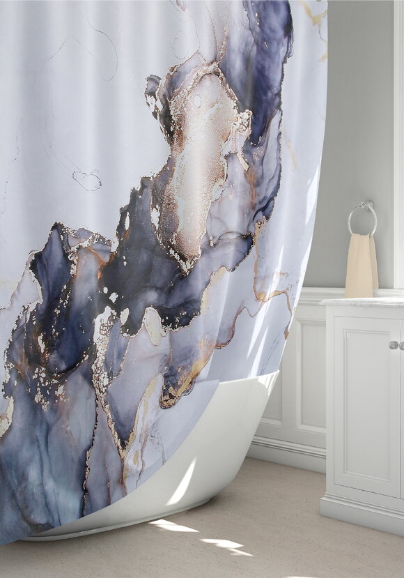 Штора для ванной Мраморный стиль шир.  580, рис. 1