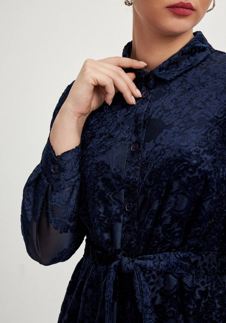 Платье-рубашка с фактурным рисунком шир.  750, рис. 5