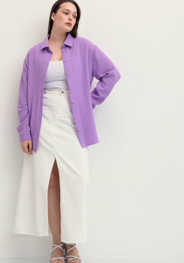 Рубашка муслиновая свободного кроя шир.  750, рис. 42