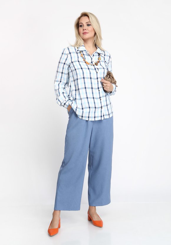 Блуза легкая с карманами шир.  580, рис. 1